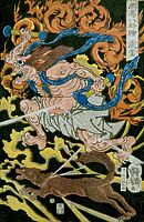 Utagawa Kuniyoshi 1798-1861. Thunder God (Shinrai) Series