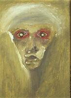 絵画 RED face 一番小さい油絵○24K純金太陽の日の出赤富士山△がんどうあつし