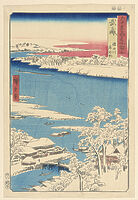 Winter Scene, Ando Hiroshige, Japanese, 17971858, Woodblock