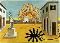 GIORGIO DE CHIRICO. Piazza d'Italia con sole spento (Piazza