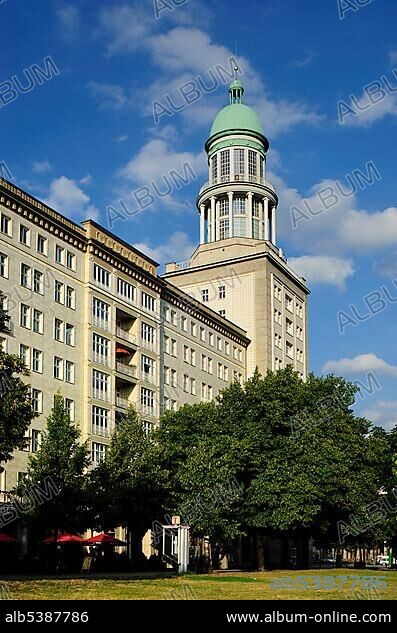 Frankfurter Gate and Block F North, Karl-Marx-avenue, former Stalin Avenue, representative boulevard of the former GDR, Berlin Friedrichshain, Berlin, Germany, Europe.