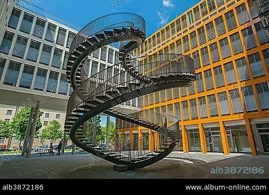 Endless staircase, double helix, sculpture, artist Olafur Eliasson, auditing firm KPMG, Westend, Schwantalerho¨he, Munich, Bavaria, Germany, Europe.