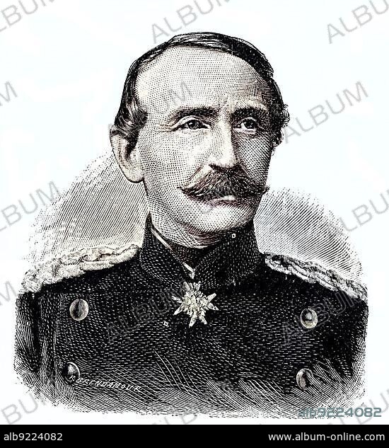 Reimar Constantin von Alvensleben, 1809, 1892 was a Prussian and later Imperial German General, Situation from the time of the Franco-Prussian War, 1870-1871, Historical, digitally restored reproduction from a 19th century original.