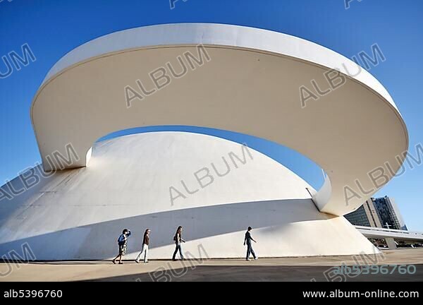 Museu Nacional Honestino Guimaraes National Museum, by architect Oscar Niemeyer, Brasilia, Distrito Federal state, Brazil, South America.