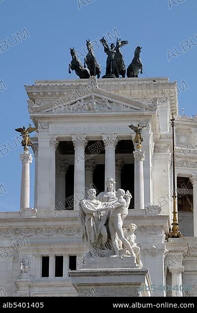 Monument to Vittorio Emanuele II, detail, Piazza Venezia, Rome, Italy, Europe.