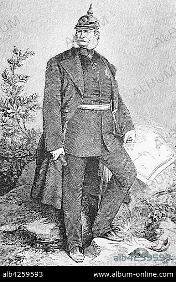 William I., William Frederick Louis of Hohenzollern, 1797-1888, What King of Prussia and the first German Emperor as a landowner, woodcut, 1888, Germany, Europe.