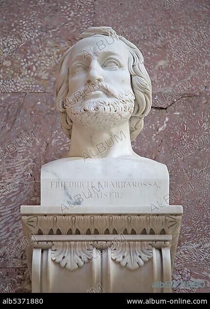Bust of Friedrich Barbarossa, Emperor of the Holy Roman Empire of the German Nation.
