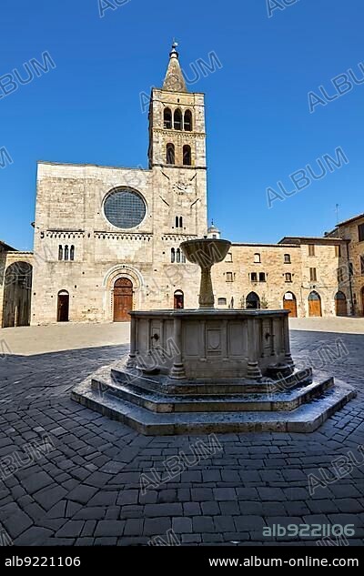 Bevagna Umbria Italy. San Michele Arcangelo church in San Silvestro square.