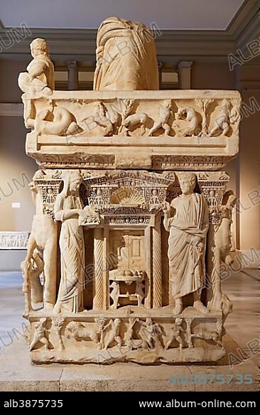Sidamara Sarcophagus from Konya, Istanbul Archaeology Museum, Sarayburnu, Istanbul, European side, Istanbul Province, Turkey, European side, Europe.