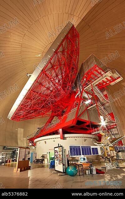 Antenna 1, Radom, satellite model, museum, Raisting earth station, Upper Bavaria, Bavaria, Germany, Europe.