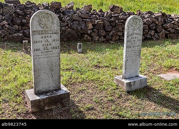 Diamond; Missouri; The Carver cemetery at George Washington Carver National Monument. The graves of Moses and Susan Carver are here; on the farm where Carver was born as a slave in about 1864. This was the first National Monument to honor an African-American.