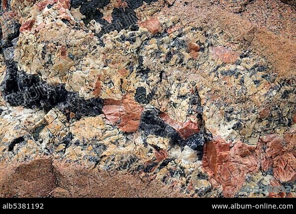 Granite rock at the swedish west coast - Ramsvik, Bohuslaen, Vaestergoetland, Sweden, Skandinavia, Europe,, Europe.
