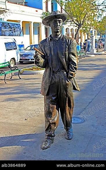 Sculpture of Benny More, famous Cuban singer, Cienfuegos, Cuba, Central America.