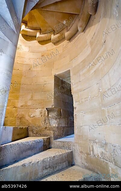 Spiral staircase in Castel del Monte, Apulia, Southern Italy, Italy, Europe.