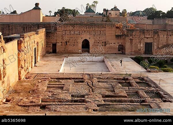 Ruins and foundations of Palais El Badi, Marrakech, Morocco, Africa.