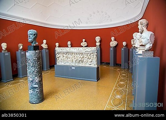 Busts in the Ny Carlsberg Glyptotek, art museum, Copenhagen, Capital Region of Denmark, Denmark, Europe.