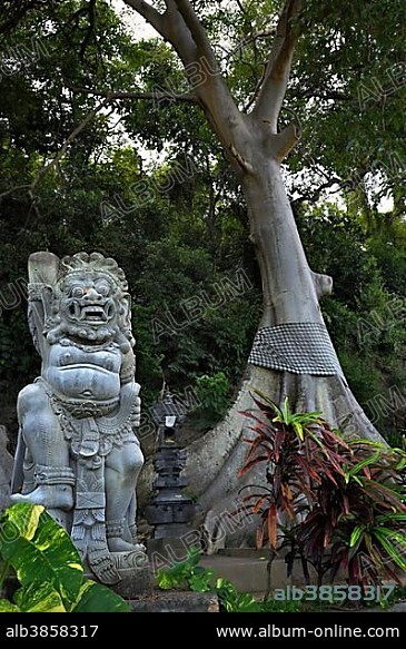 Mythological figure in the Goa-Lawah Temple, Bat Temple, Bali, Indonesia, Southeast Asia, Asia.