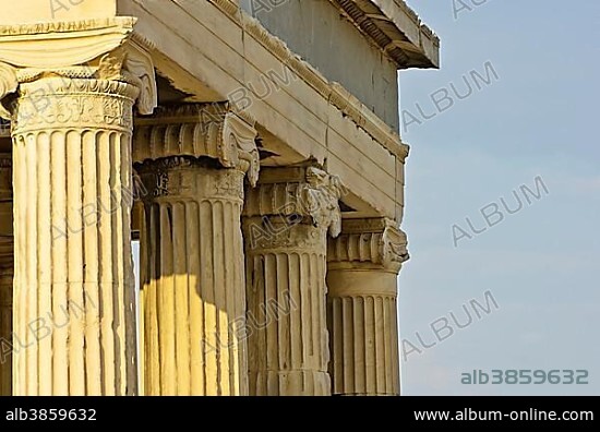 Columns of the Erechtheion temple, Acropolis, Athens, Greece, Europe.