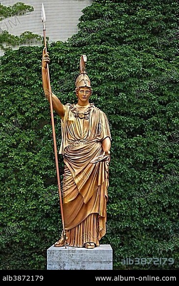 Statue of Pallas Athena, courtyard of the Glyptothek, Munich, Bavaria, Germany, Europe.