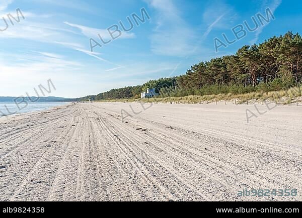 The beach Prora at the seaside resort Binz on the island Rugia or in German; Ruegen; in the north east of Germany.