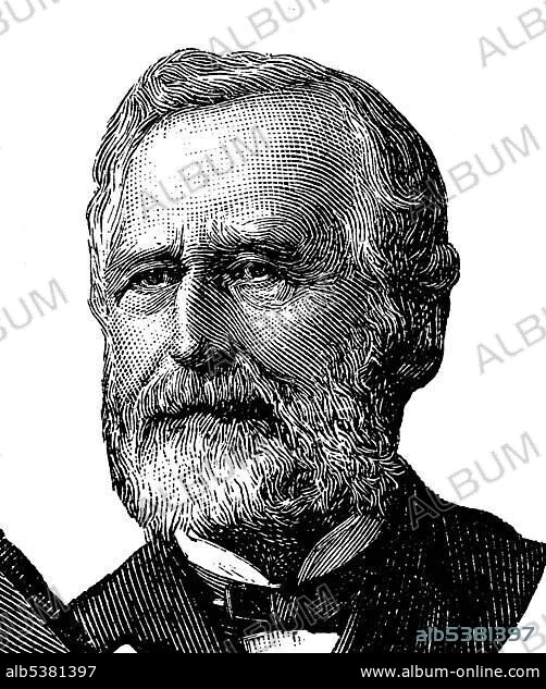 Friedrich Karl Biedermann, 1812 - 1901, a German politician, journalist and professor of philosophy, wood engraving, about 1880.