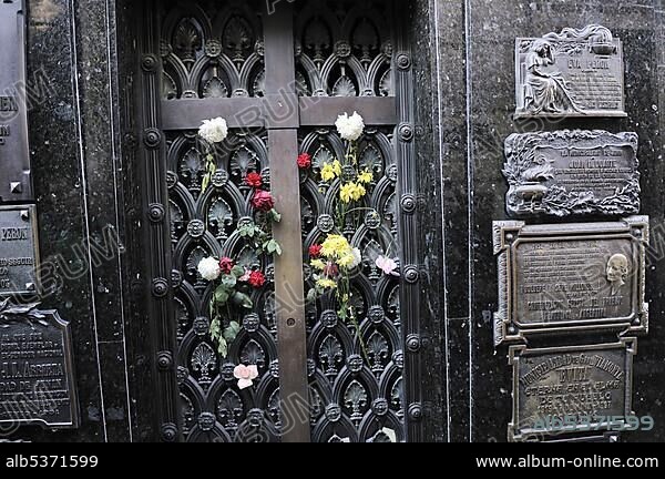 Grave of Eva/Evita Peron, La Recoleta Cemetery, Buenos Aires, Argentina, South America.