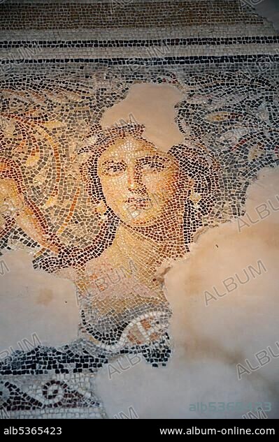 Mosaic, Mona Lisa of Galilee, Zippori National Park, Israel, Middle East, Asia.
