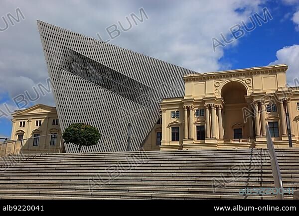 Military History Museum of the German Armed Forces, main arsenal building with wedge, architect Daniel Libeskind, Dresden, Saxony, Germany, Europe.