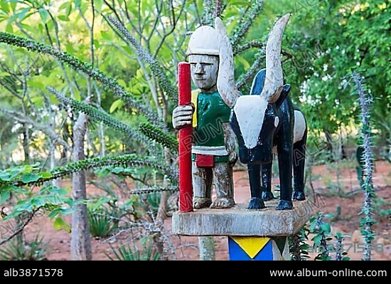Aloalo, traditional funeral pole sculpture, Berenty, Tolagnaro, Toliara Province, Madagascar, Africa.