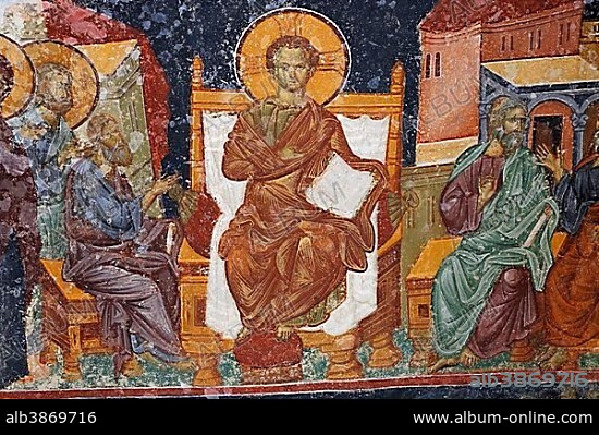 Frescoes in the Narthex, former Byzantine Hagia Sophia or Ayasofya monastery church, Trabzon, Black Sea coast, Black Sea Region, Turkey, Asia.