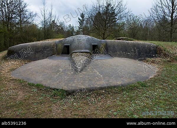 Machine gun pillbox, Pamart casemate at Fort Souville, First World War, Verdun, Lorraine, France, Europe.