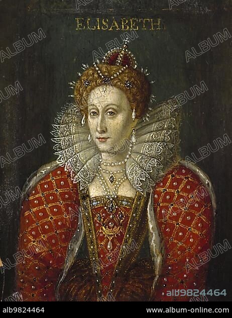 Elizabeth I; English Elizabeth I; Elizabeth Tudor; The Virgin Queen; The Maiden Queen; the Virgin Queen (7 September 1533 to 24 March 1603); was Queen of England from 17 November 1558 to the end of her life; Historical; digitally restored reproduction from a 19th century original.