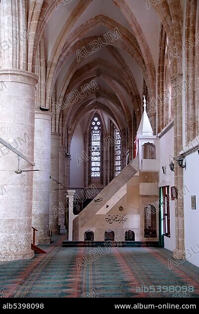 Gothic hall of former St. Nicholas Cathedral now Lala Mustapha Pasha Mosque Famagusta Gazimagusa North Cyprus.