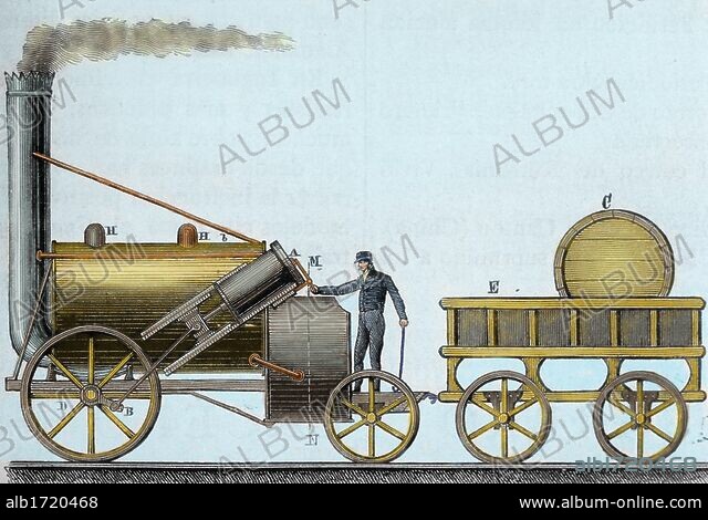 The Rocket. Locomotive designed by British engineer and