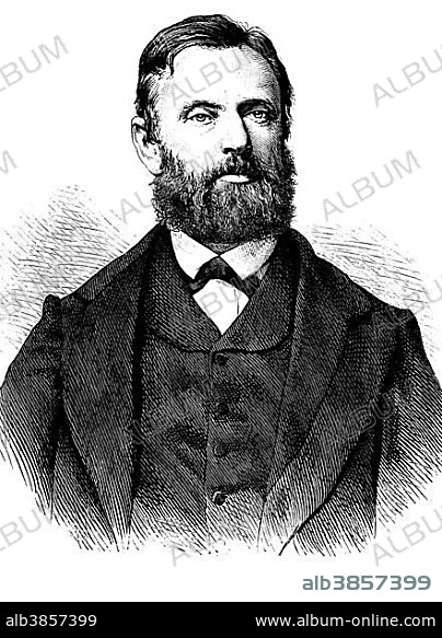 Ferdinand Jacob Heinrich Mueller, von Mueller since 1867, Freiherr von Mueller since 1871, 1825 - 1896, a German-Australian botanist and geographer, historical engraving, about 1889.
