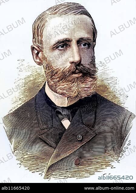 (Raymond) Gaston Plante (1834-1889) French physicist who invented the first accumulator or electric storage battery in 1859. It was a wet cell with two lead plates immersed in sulphuric acid, the electrolyte. Copperplate engraving from A travers l'Electricite by Georges Dary (Paris, ca. 1906), Historical, digitally restored reproduction from a 19th century original, Record date not stated.