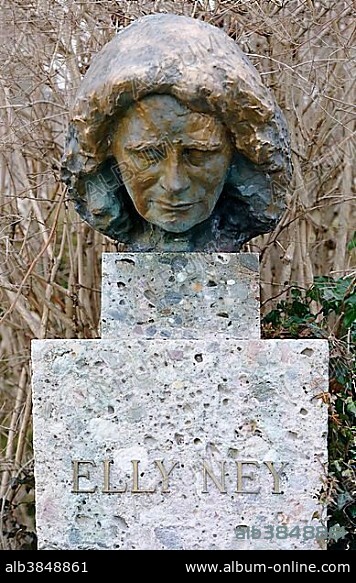 Monument to Elly Ney, 1882 - 1968, Brahmspromenade, Tutzing, Lake Starnberg, Upper Bavaria, Bavaria, Germany, Europe.