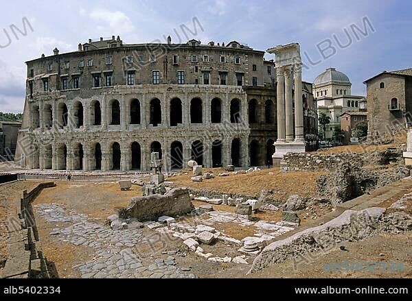 Theater of Marcellus, Temple of Apollo Sosianus, synagogue, Rome, Latium, Italy, Europe.