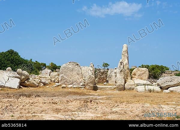 Hagar Qim temple ruins in Malta, Europe.