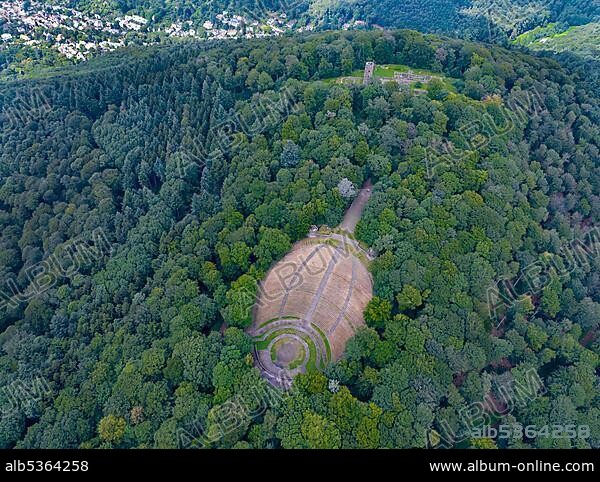 Thing site and rear St. Michael's monastery ruins on the Heiligenberg, Heidelberg, Baden-Württemberg, Germany, Europe.