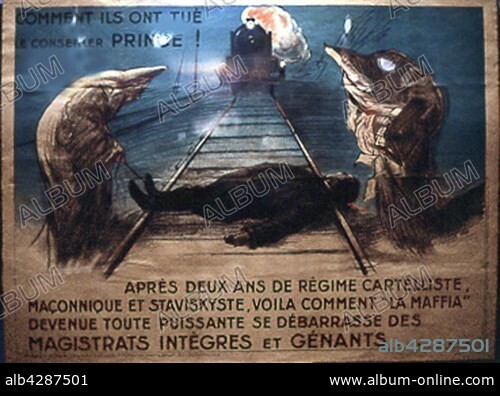 Political poster against the cartel of the masonic and left-wing parties. ca. 1925/1930. France. Private collection.