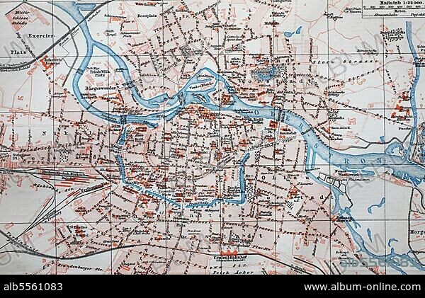 Stadtplan, 1892: Breslau, now Wroclaw, Polen, digital restaurierte Reproduktion einer Originalvorlage aus dem 19. Jahrhundert.