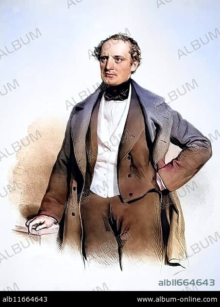 Eugen Megerle von Mühlfeld (1810-1868), Austrian politician, Historical, digitally restored reproduction from a 19th century original, Record date not stated.