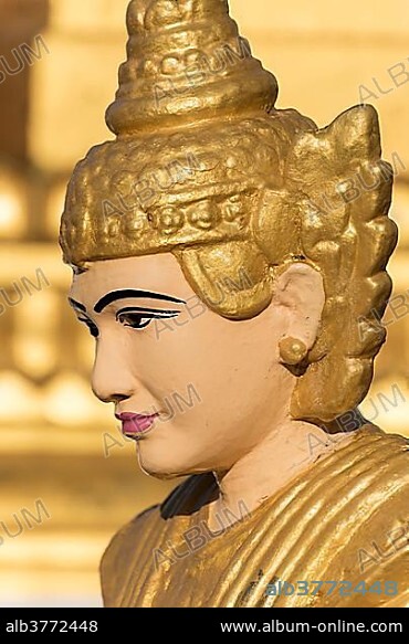 Spirit, nat statue at Shwedagon Pagoda, Yangon, Rangoon, Myanmar, Burma, Asia.