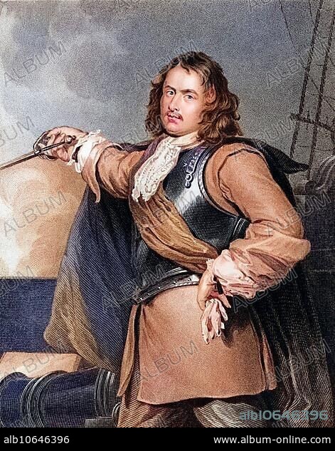 Robert Blake 1599 to 1657 English admiral, Historical, digitally restored reproduction from a 19th century original, Record date not stated.