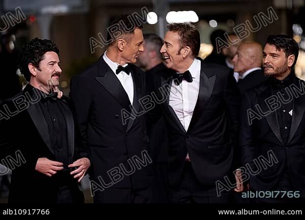 Cannes, France, 17.5.2024: Lorcan Finnegan, Julian McMahon, Nicolas Cage and Justin Rosniak at the premiere of The Surfer on the red carpet of the Palais des Festivals during the 77th Cannes International Film Festival. The 77th Cannes International Film Festival will take place from 14 to 25 May 2024, Europe.
