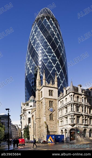 Church of St Andrew Undershaft and the Gherkin, City of Church of St Andrew Undershaft and the Gherkin, City of