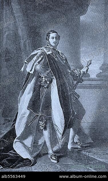 Prinz Albert von Sachsen-Coburg und Gotha, Franz Albert Augustus Charles Emmanue, 26. August 1819, 14. Dezember 1861, war der Ehemann und Gemahl von Königin Victoria, gemalt von Winterhalter, Historisch, digital restaurierte Reproduktion einer Originalvorlage aus dem 19. Jahrhundert, genaues Originaldatum nicht bekannt.