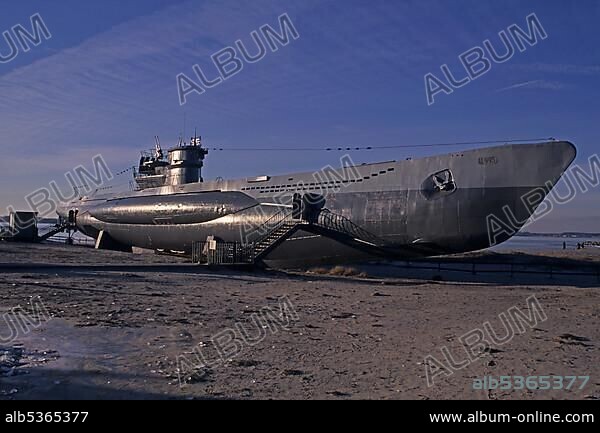 Museum submarine U-995, Laboe, Baltic Sea, Schleswig-Holstein, Germany, Europe.