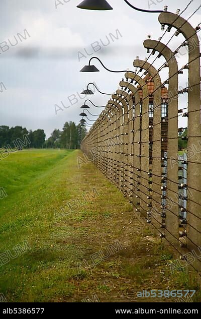 Fence in the concentration camp, Auschwitz-Birkenau, Poland, Europe.
